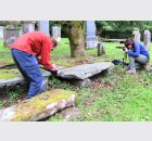 Kieran and Alice photographing Ballyhennan graveslab