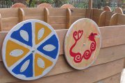 the children's shields added to the boat